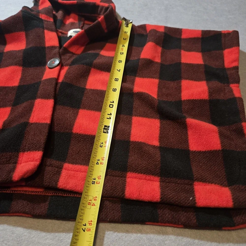 Youth 4T Fleece  Cape/wrap W/ Button Red & Black Buffalo checkered Hood Old Nav